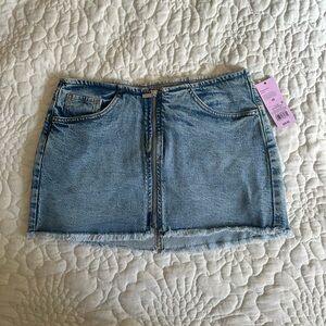 wild fable Denim Zip-Front Mini Skirt